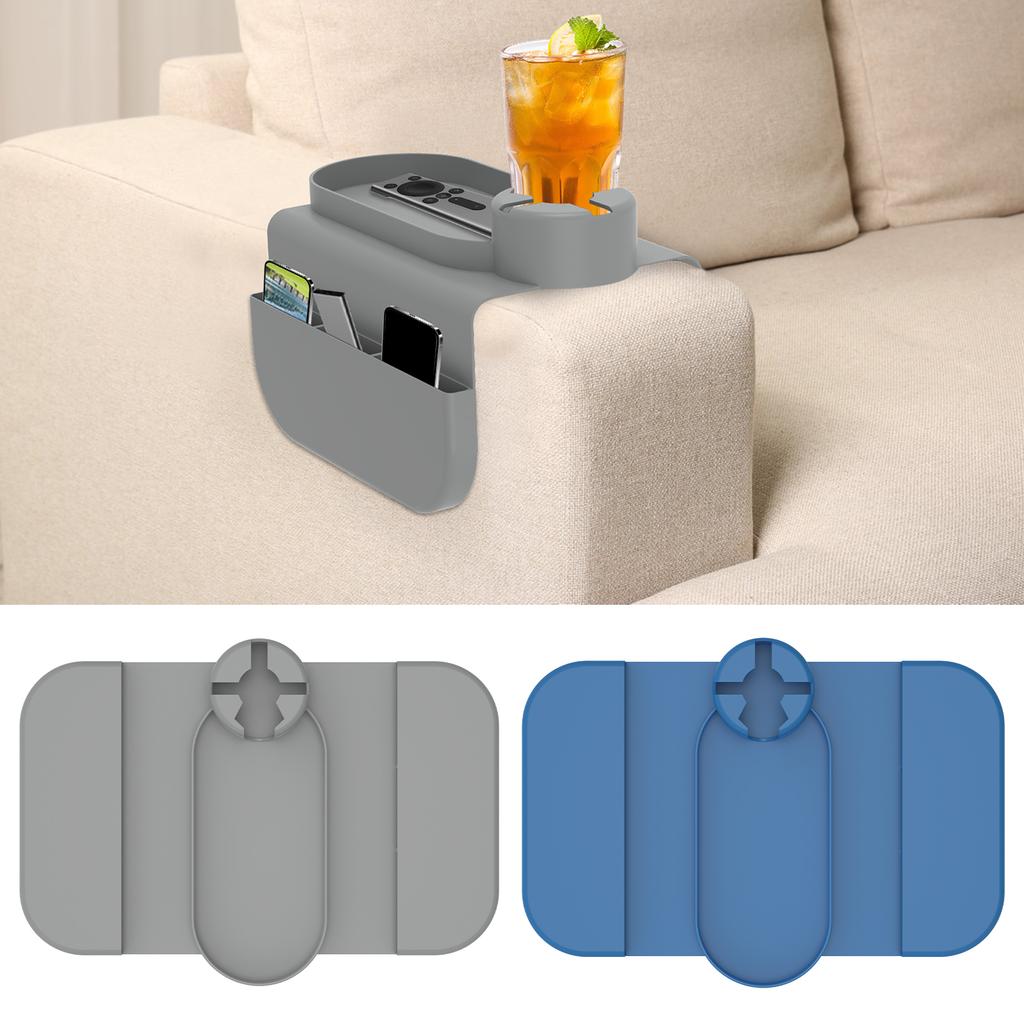 Silicone couch Cup Holder Sofa Armrest Tray Anti-Slip Sofa Coaster Arm Chair Couch Recliner Remote Control Organizer Holder