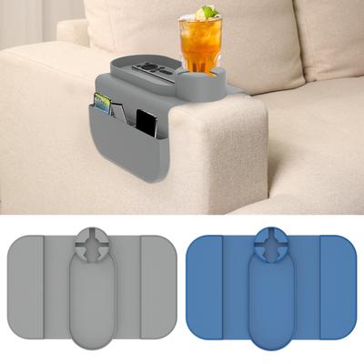 Silicone Couch Cup Holder Sofa Armrest Tray Anti-Slip Sofa Coaster Arm Chair Couch Recliner Remote Control Organizer Holder