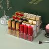 24-Slot Transparent Lipstick Organizer - Desktop Cosmetic Storage & Display Box