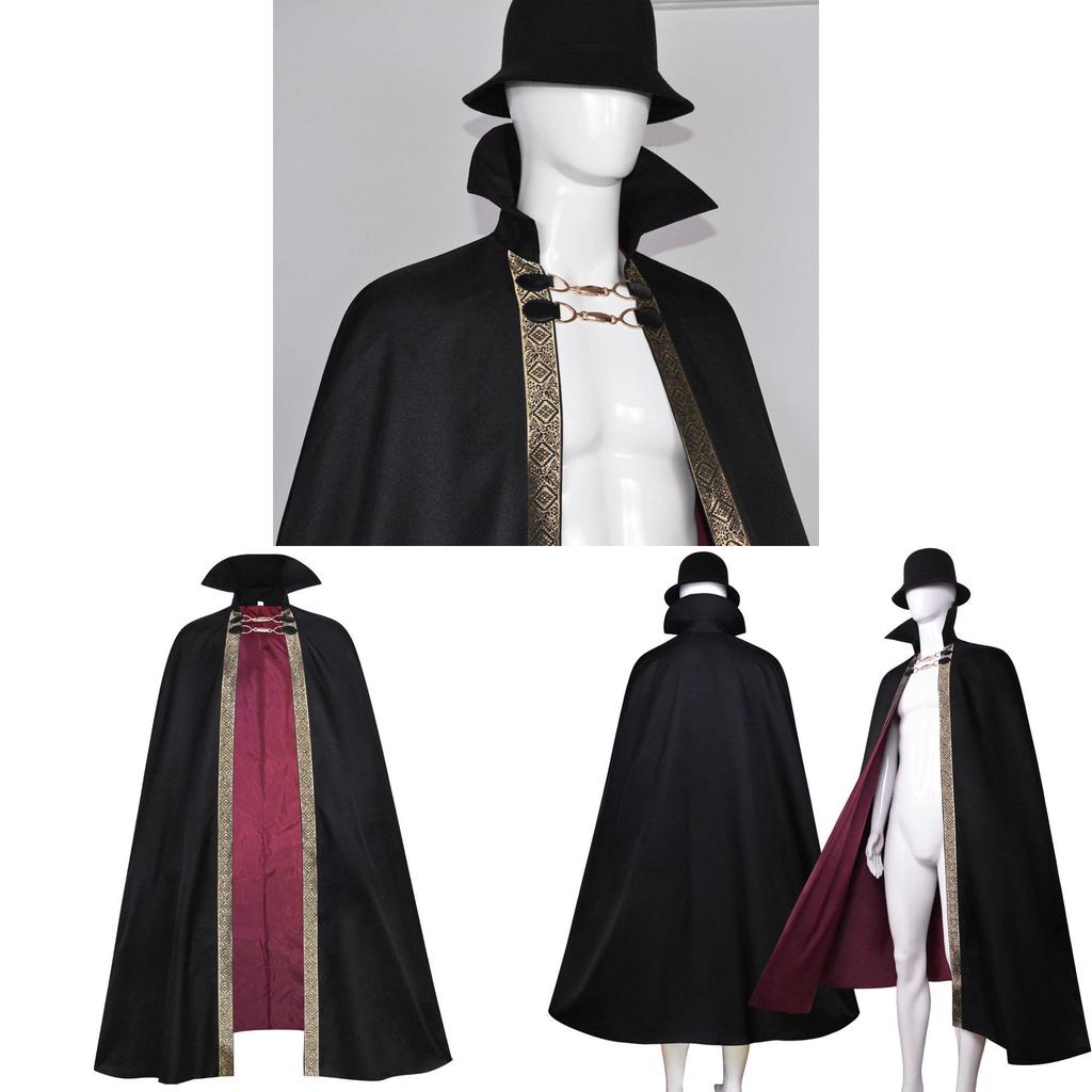 Vampire Baron Cloak Costume For Halloween Cosplay With Polyester Fabric For Stage Performances