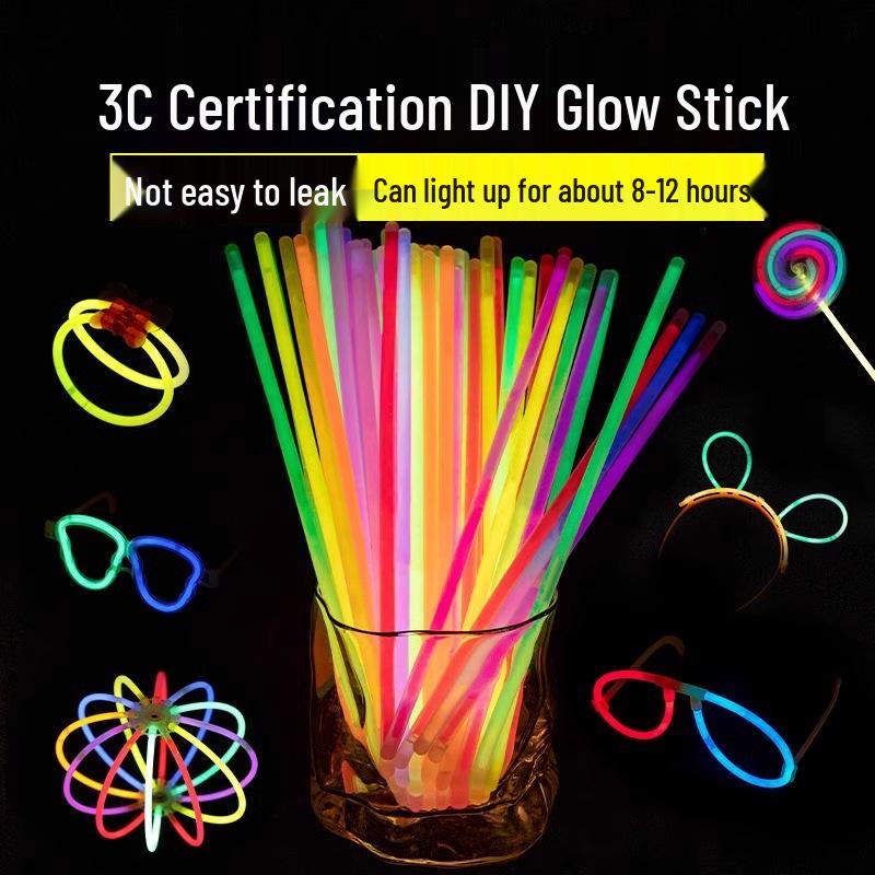 Fluorescent Glow Stick Bracelet: Attaches To Clothing, Perfect for Kids' Parties, DIY Activities, and More