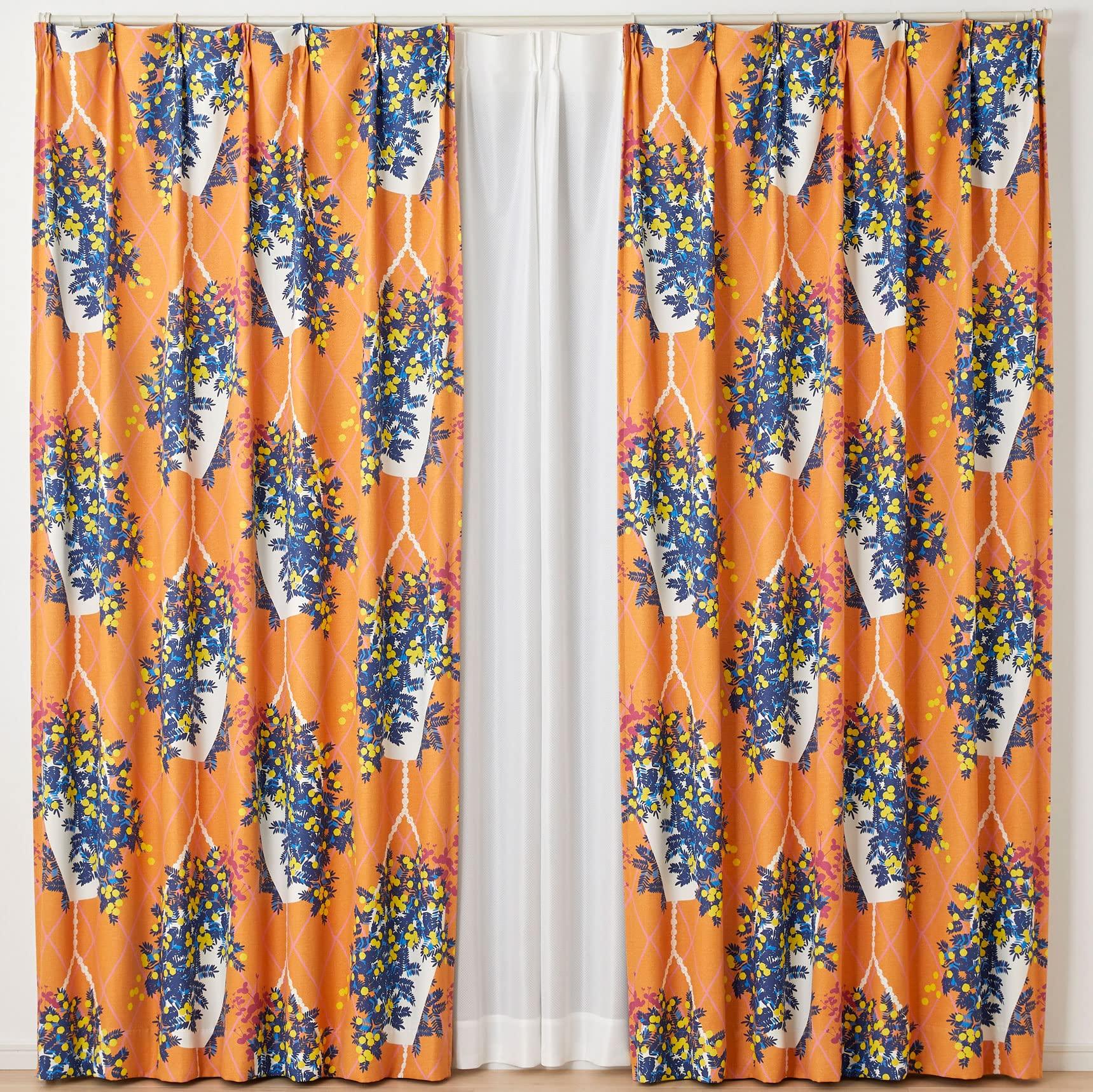 

Suminoe Washable Hanging 100 x 135 1 Panel Curtains, Orange, cm, V1357, оранжевый