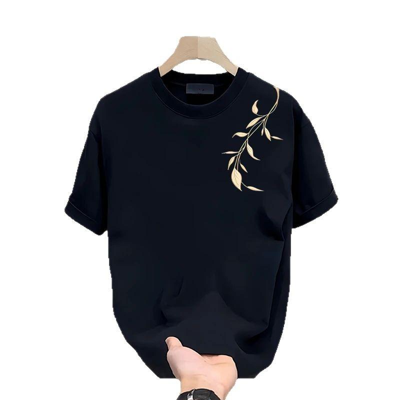 Trendige Marke Kurzarm Reines Baumwoll Herren T-Shirt mit Aufdruck Trendiges Vielseitiges Rundhals-T-Shirt für Damen und Herren Herren