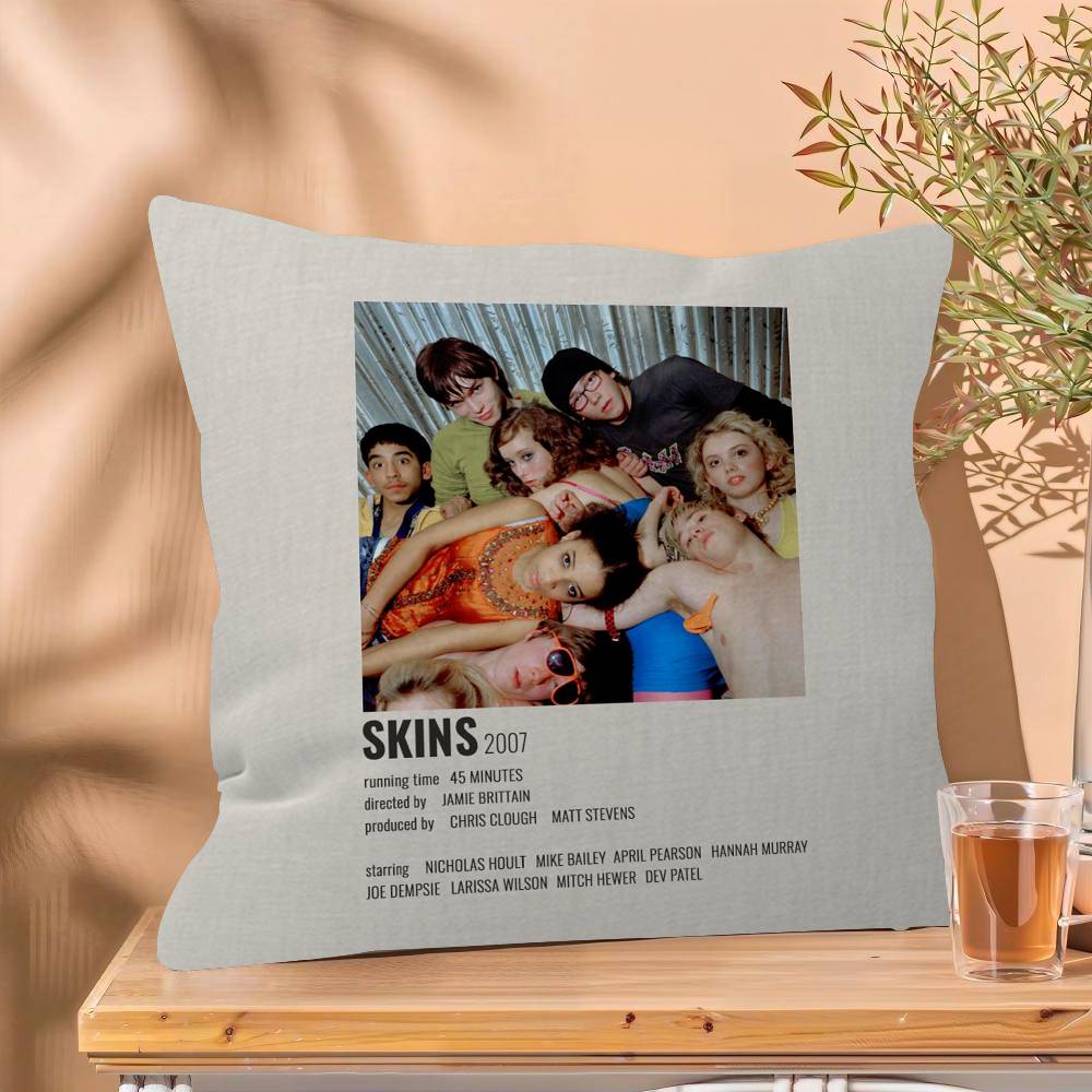 Teen TV Series Skins Generation Pillow Covers Cartoon Sofa Decorative Home Double-sided Printing Short Plush Cute Cushion Cover