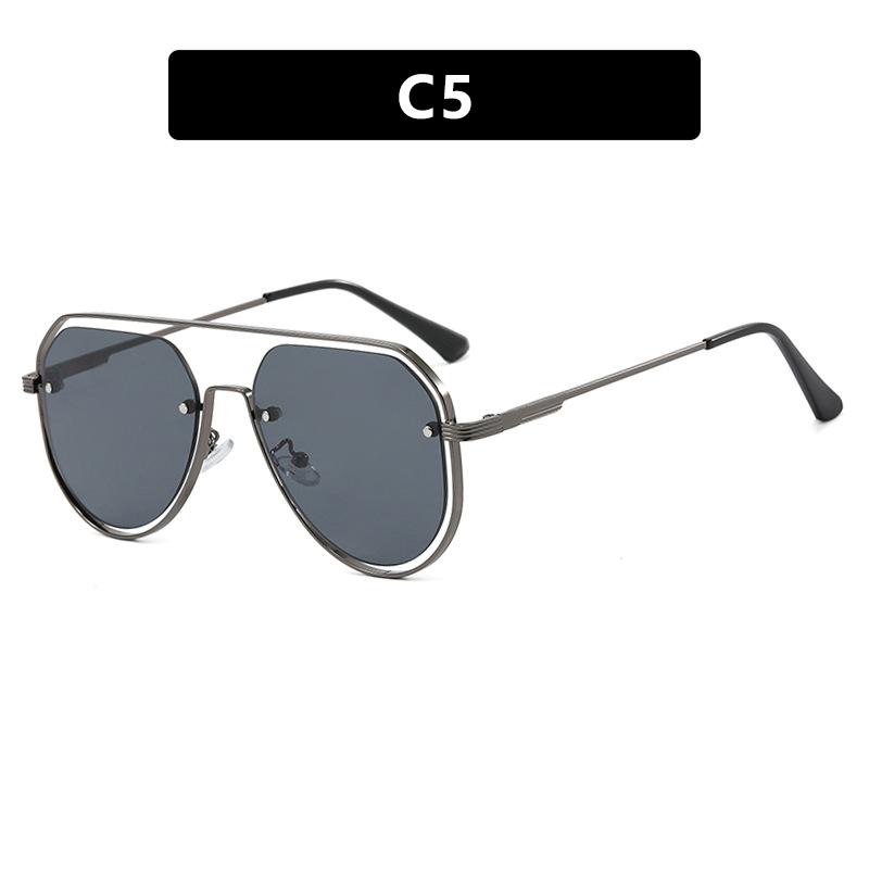 Hollow Metal Toad Frame Sunglasses Modern Retro Sunglasses Driving Casual Sunglasses