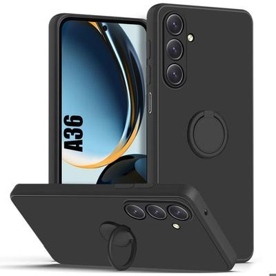Case for Samsung Galaxy A36 5G, Soft TPU Scratch Protection with Ring - Black