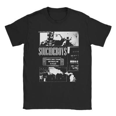 Camiseta Vintage Tour Suicideboys para Hombre y Mujer Algodón de Alta Calidad Camisetas Divertidas Camiseta de Cuello Redondo Ropa de Manga Corta Idea de Regalo