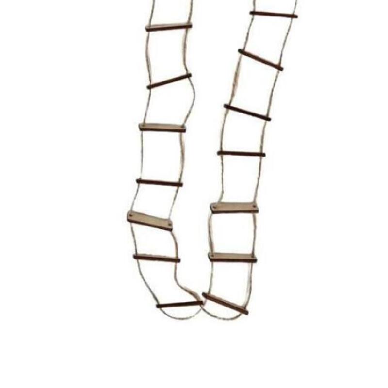 Dřevěný lanový žebřík Závěsný na stěnu Dřevěný žebřík z větví s nástěnným lanovým závěsným ornamentem pro domácí dekoraci DIY řemesla