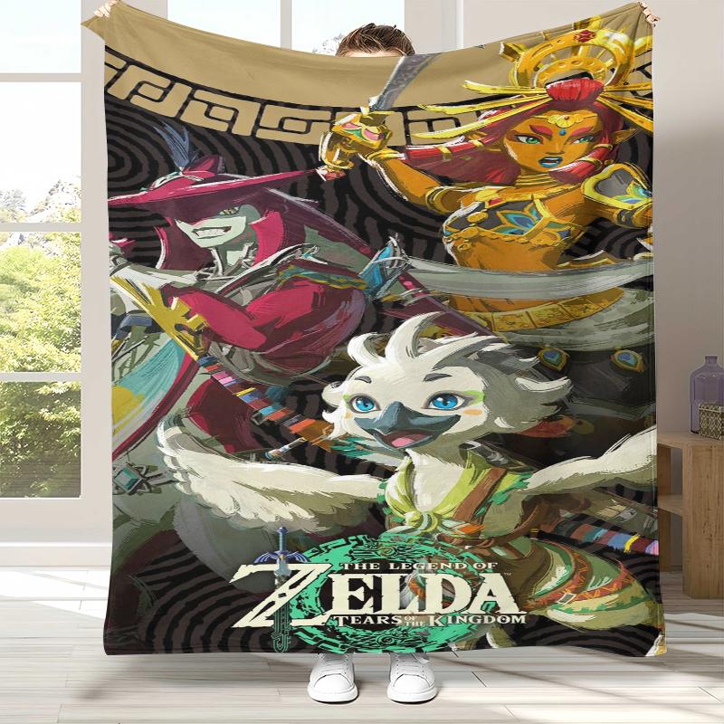 Retro Z-Zelda Cartoon Link Games Flannel Blanket,Ultra Soft Warm Plush Throw for Home Bedroom Bed Sofa Cover Camping Picnic Kid