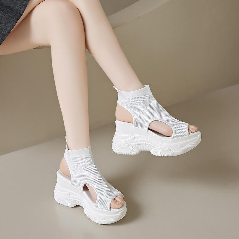 Fashion Fashion Womens Shoes 2025 Large Size Female Sandal Round Toe Strappy Heels Luxury Summer Comfort Big Girls Beige New Lace Up Spo