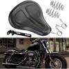 Black Motorcycle Cushion Spring Solo Seat Compatible with Harley Sportster XL1200 48 Bobber Street Chopper Honda Rebel