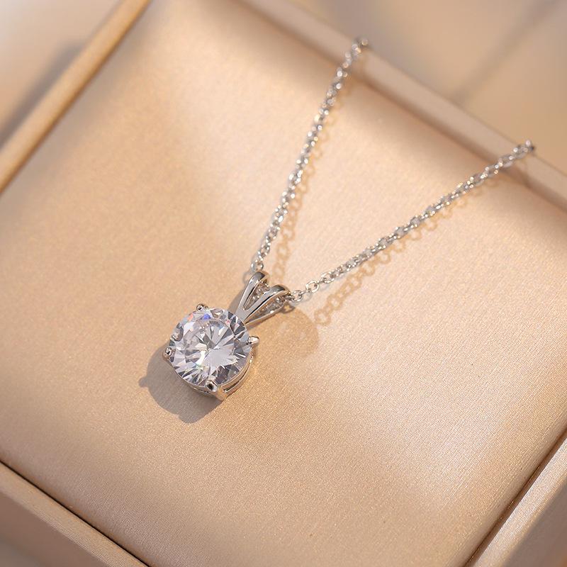 Zircon Geometric Necklace Niche Fashion New Design Pendant Temperament Exquisite Versatile Clavicle Chain