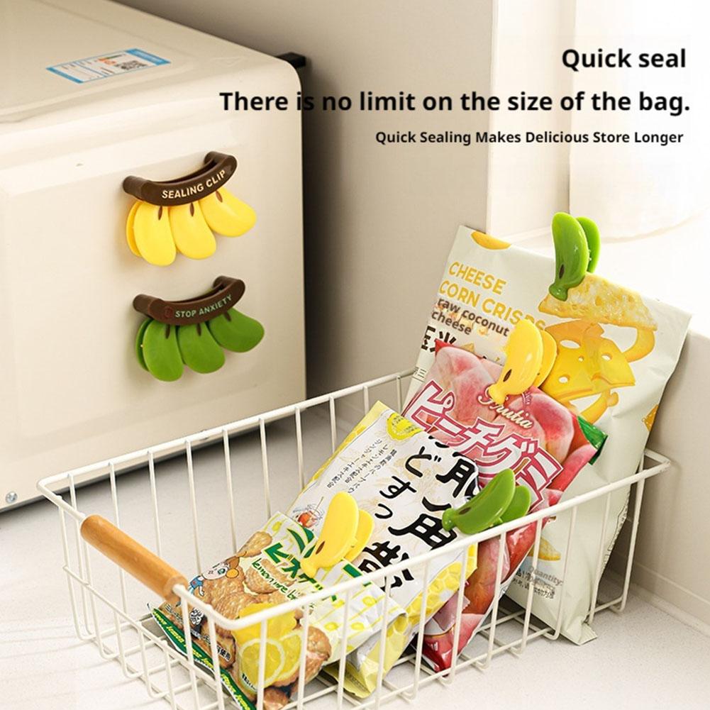 Plastic Sealing Clip Banana-Proof Magnetic Sealing Clip Hand Press Fresh-keeping Clip Multifunctional Household Food Bag Clip