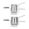 Stainless Steels Turkish Coffee Maker Large Capacity Heat Resistant Milk Warmer Coffee Pot for Pour Brewing On Gas Stove