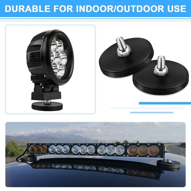 Magneti di Montaggio Magnete al Neodimio C43 Rivestiti in Gomma Magnete a Borchia Nera Superficie Verniciata con Bulloni Dadi per Illuminazione Telecamera Attrezzi
