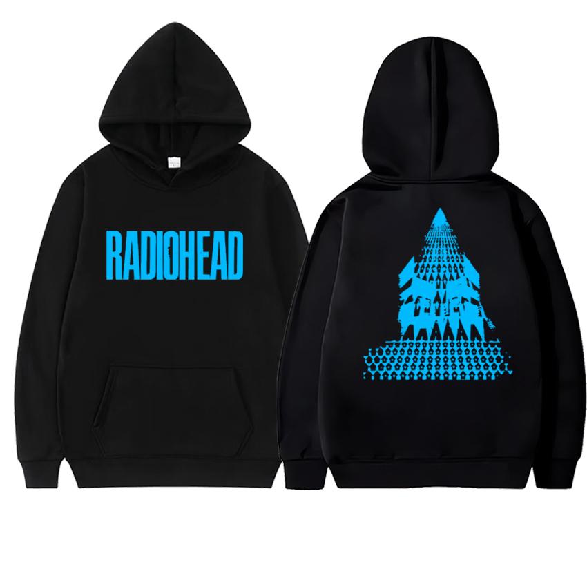Hot Sale Rock Band Radiohead Tour 2025 Double Sided Printed Sweatshirt Men Women Vintage Hip Hop Streetwear Unisex Fleece Hoodie
