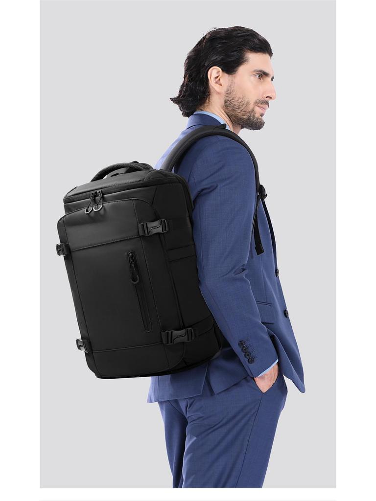 BANGE Men's High-Capacity Outdoor Travel Backpack with Shoe Compartment and Laptop Sleeve