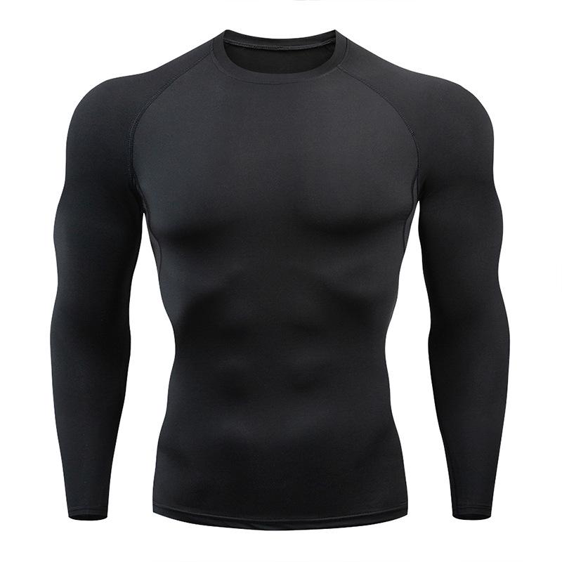 Cross-border PRO Men's Quick-Dry Sports Tights: High Elastic, Sweat-Absorbent, Long-Sleeved Fitness & Cycling Shirt