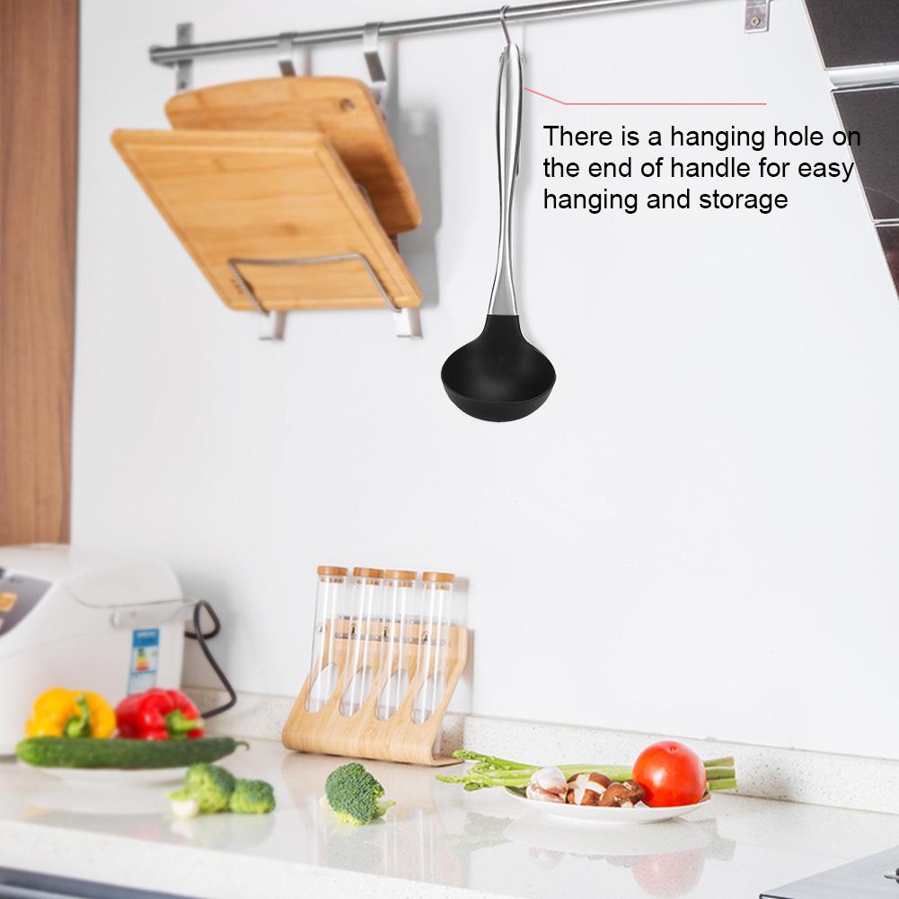 Edelstahlgriff Silikon Kochlöffel Schöpflöffel Suppenkelle Küchenutensilien Küchenwerkzeug