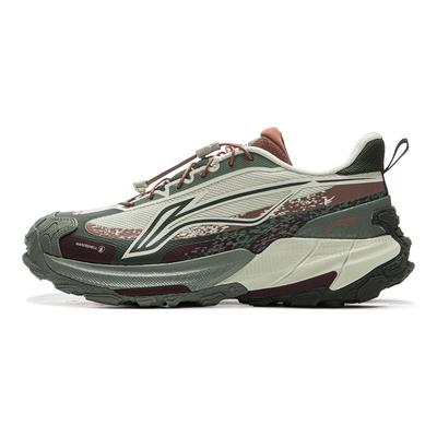 Li Ning Yijie 2.0 Stability Water-Resistant Support Durable Non-Slip Low-Top Outdoor Hiking Shoes Unisex Hiking Shoes Gray Green AHTU005-1