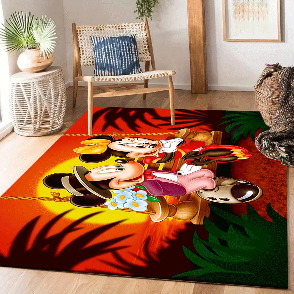 1pc Mickey-Mouse-and-Minnie-(34)_01 Carpet Area Rug, Bedroom, and Playroom Durable, Stain-Resistant, and Easy To Clean, Living Room