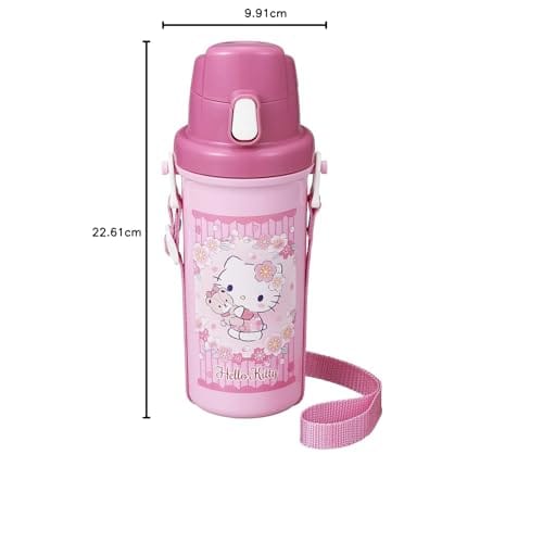 OSK Direct Drinking Water Bottle, 600ml, Hello Kitty Sakura Design, SC-600B