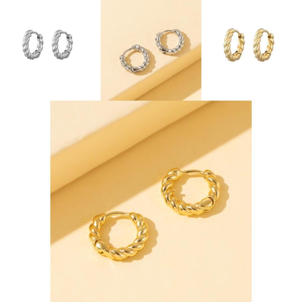 Creative Geometric Alloy Earrings Trendy And Versatile Hoop Design