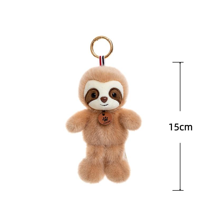 15cm Pet Series Plush Toys Monkey Rhinoceros Panda Chimpanzee Pendant Keychain Stuffed Doll Backpack Pendant Birthday Gifts
