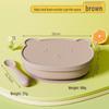 Silicone Baby Bowl with Lid, Food-Grade Suction Cup, Anti-Fall, Little Bear Design
