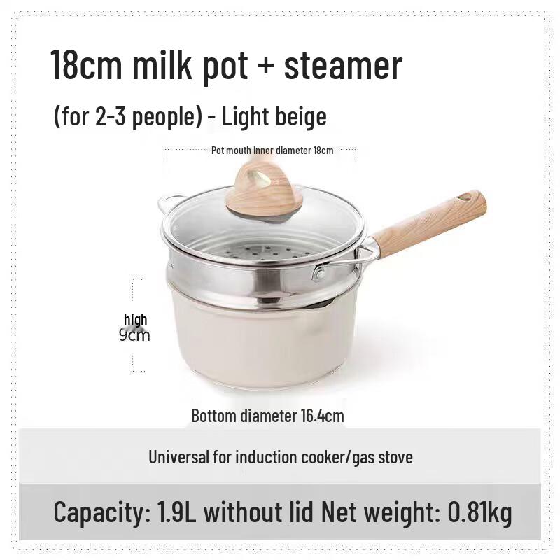 Triceratops 18CM Maifan Stone Non-Stick Milk Pot with Steamer