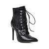 Sexy Ankle Cowboy Boots For Women Dance Shoes Fashion Snake Red White Black High Heels Lace Up Short Boot Autumn Large Size