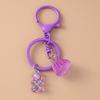 Cute Resin Shining Bear Keychain Jelly Key Ring for Women Girls Handbag Pendant DIY Kid's Jewelry Gift Accessories