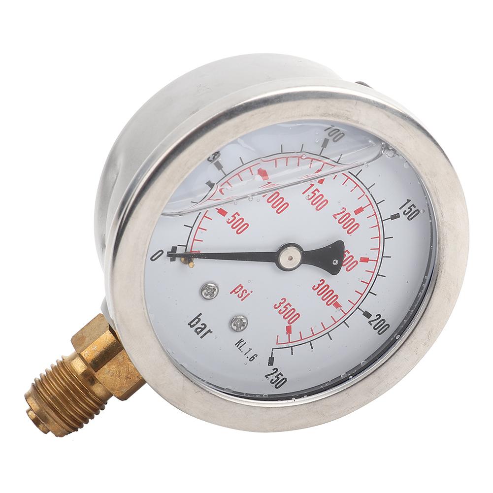 0250Bar 0 3750PSI G14 63mm Dial Hydraulic Water Pressure Gauge Meter