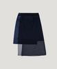 Eosseu Asymmetrical See-Through Layered Skirt (Navy)
