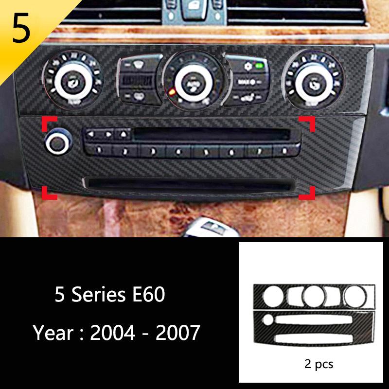 Carbon Fiber For BMW 5 Series E60 Car Inner Gearshift Air Conditioning CD Panel Door Armrest Decorative Cover Trim Car Sticker