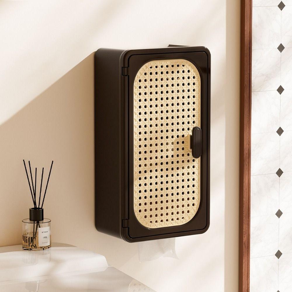 Wall Mounted Tissue Box Llarge Capacity Waterproof Paper Box Container With Partition Ancient Style Cosmetics Organizer Box