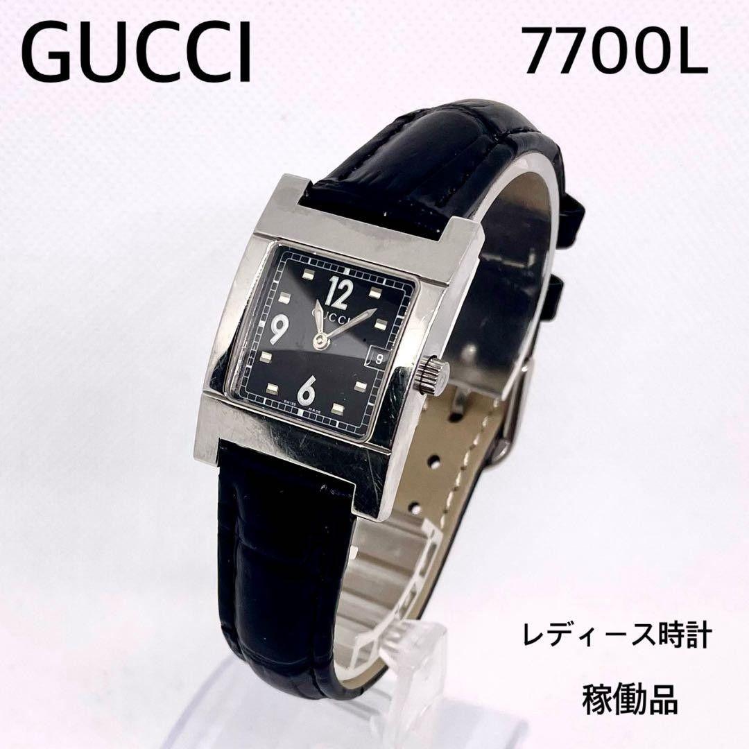 Used GUCCI 7700L Ladies Watch New External Strap Replaced Working Item Date