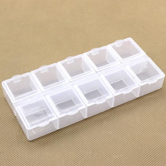 Caja de almacenamiento a prueba de polvo, ahorro de espacio, 2 tamaños, estuche de joyería fácil de llevar, suministros para manualidades