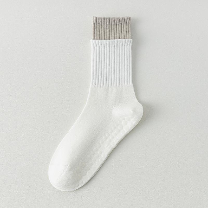 

Носки для йоги, Профессиональные женские спортивные носки до середины икры с нескользящей подошвой, Взрослые нескользящие носки для йоги, Носки для пилатеса 1 pair белый