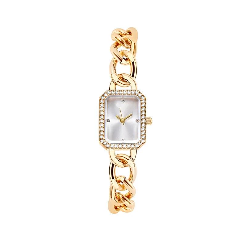 Minimalist Square Dial Chain Strap High-quality Vintage Quartz Watches for Woman Elegant Bracelet Wristwatches Relogio Feminino