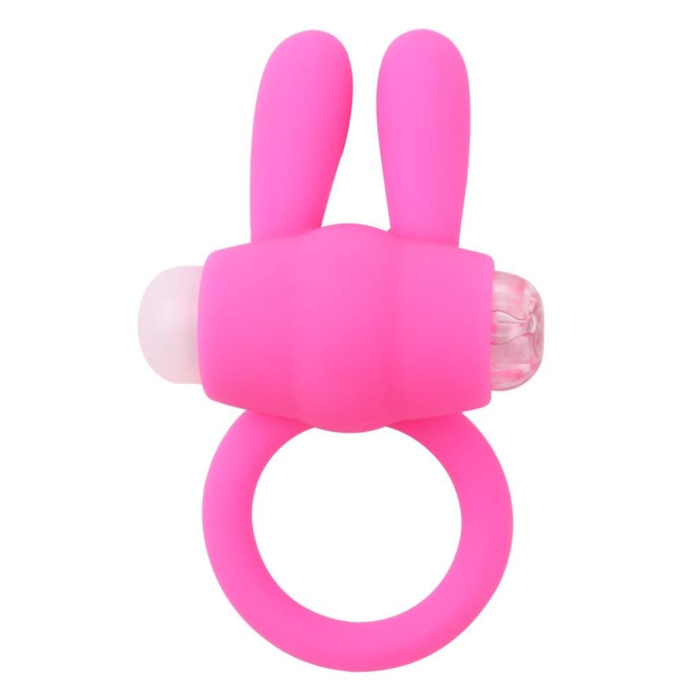 Anneau Vibrant Silicone Rose Avec Oreilles De Lapin Cor 003 Pnk