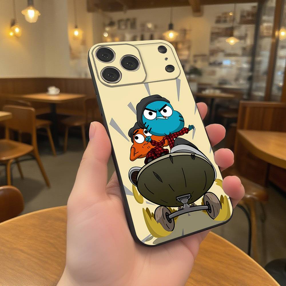 

Amazing World G-GumballS Black Soft Cover Phone Case For iPhone 17,16,15,14,13,12,11,Pro,Max,Plus iPhone15promax