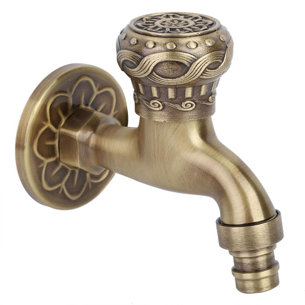 Copper Material Washing Machine Faucet Antique Brass Water Tap Decorative Faucet  Laundry Room