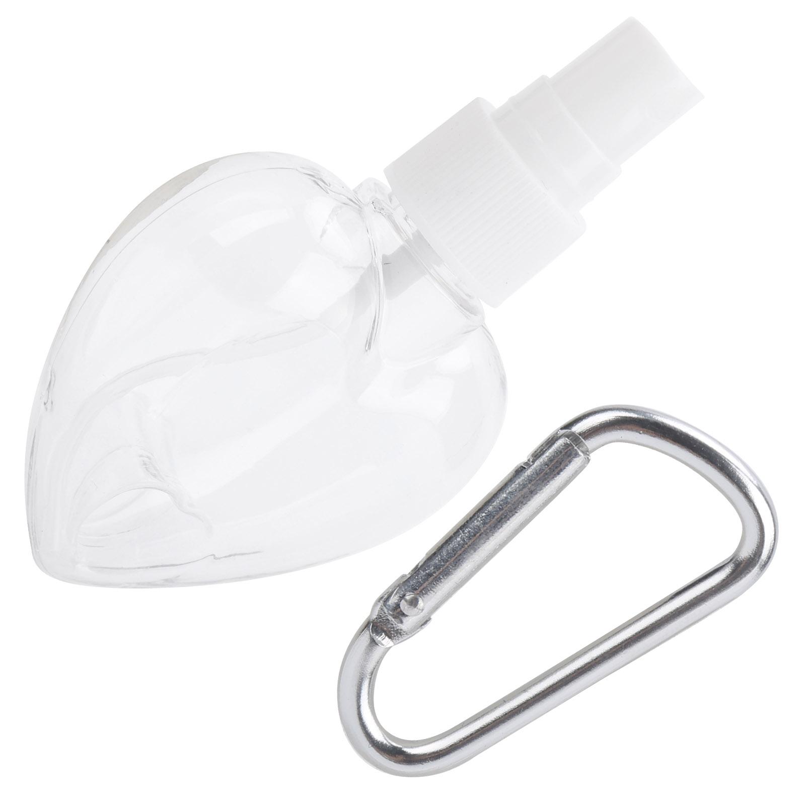 Travel Empty Spray Bottle with Keychain 50ml Transparent Heart Shape Plastic Containers