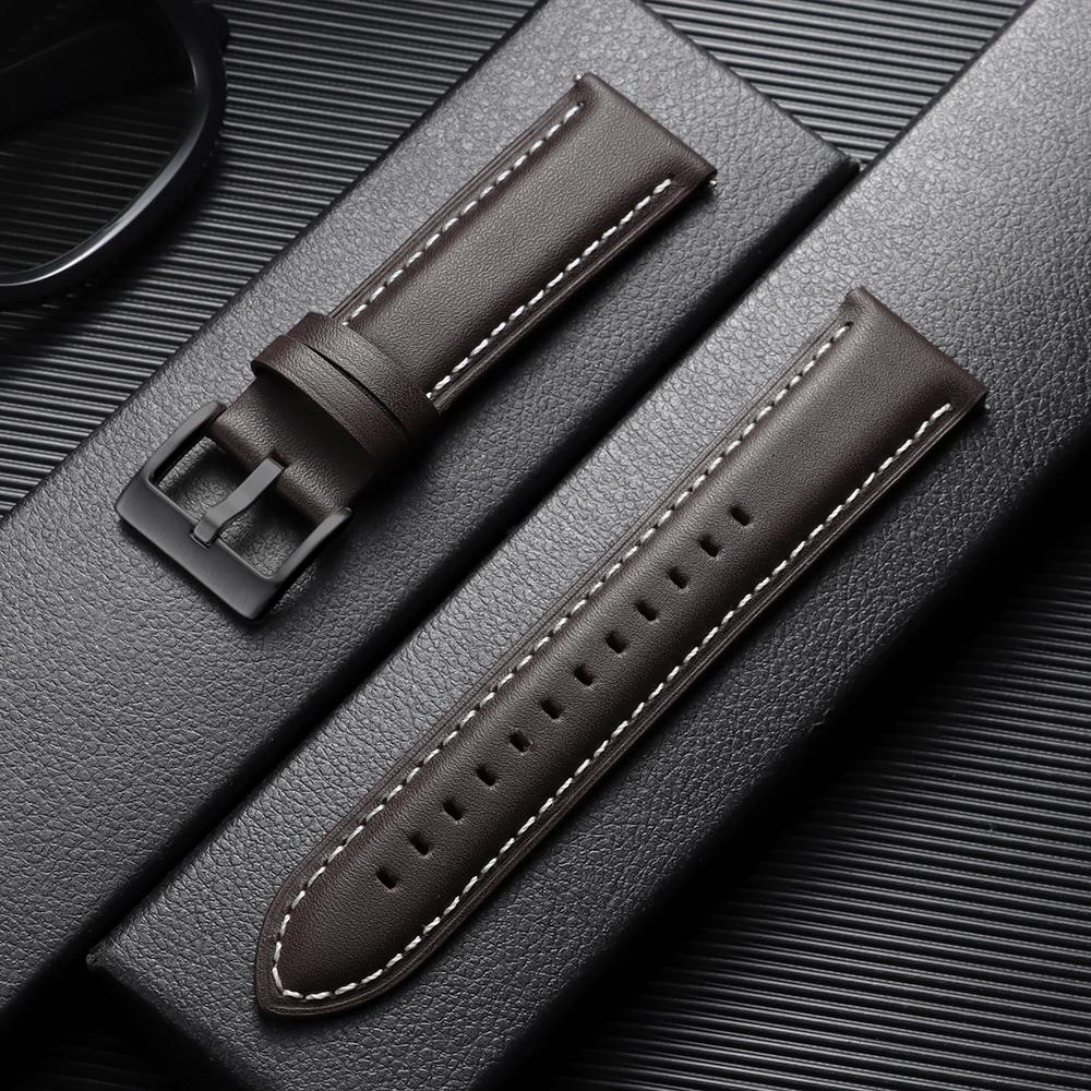 Top-grain Calfskin Leather Watch Band Quick Release 18mm 20mm 22mm Watch Straps Vintage Brown Black Cowhide Bands for Men Women