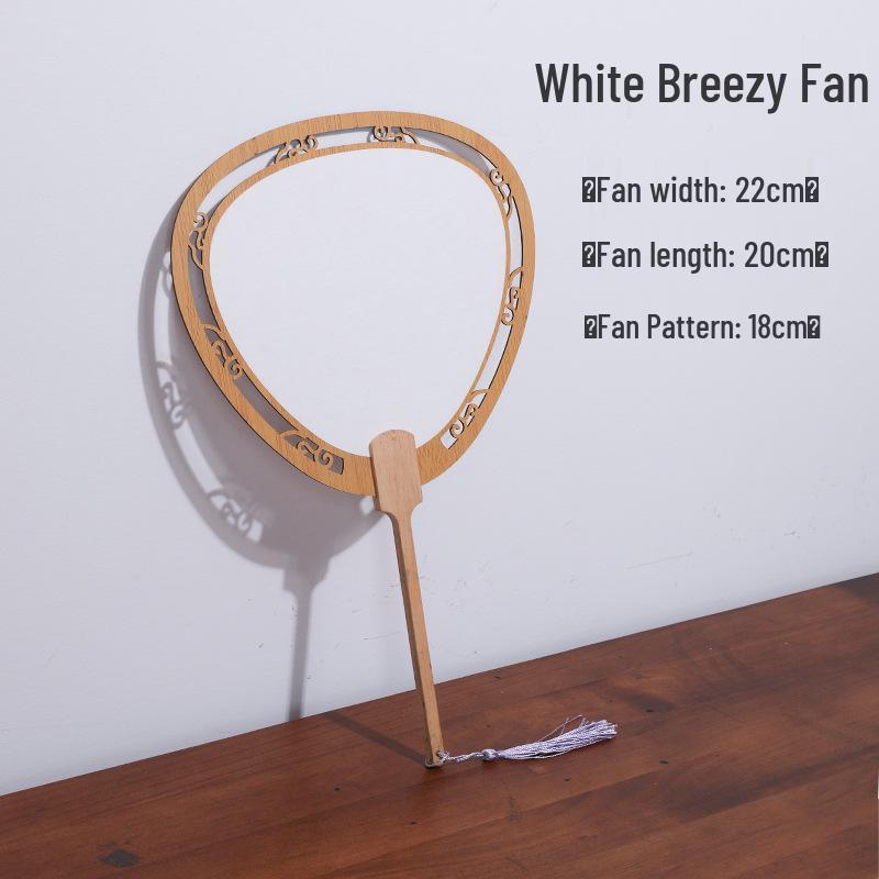 Thick Xuan Paper Hollowed Round Fan: High-Grade Double-Sided Blank Ancient-Style for French Painting & Calligraphy