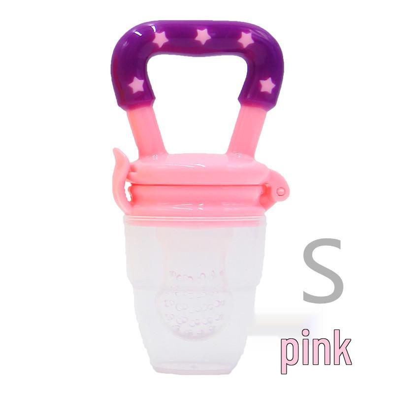 Silikon Baby Obst- & Gemüse-Beißring Schnuller mit fröhlicher Biss-Tasche
