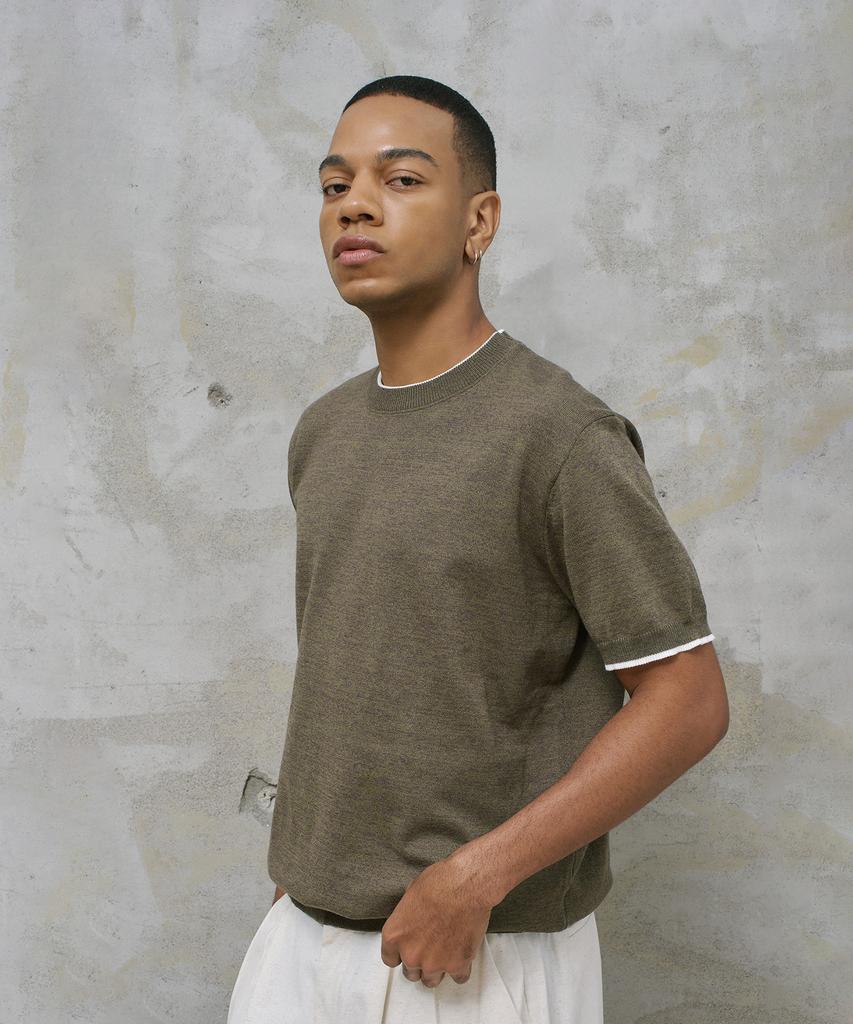 Dibsenseu Supima Cotton Ringer Short Sleeve Knit -3 Colors-