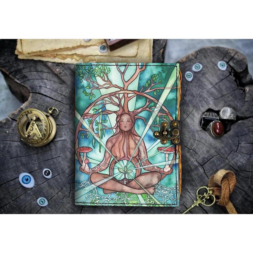 Leder-Samen-Mama-Tagebuch, bedruckt, Vintage-Tagebuch mit alten Seiten, für Büro und persönlichen Gebrauch (7 x 5 Zoll)