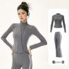 Högklassigt Snabbtorkande Yoga-Set för Kvinnor: Långärmad topp och leggings för vintern